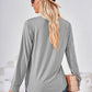 Square Neck Ruched Long Sleeve Blouse