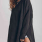 LoversLane Openwork Round Neck Long Sleeve Slit Sweater