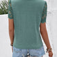 Lace Detail Short Sleeve Round Neck T-Shirt