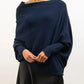 Full Size Boat Neck Batwing Sleeve Knit Top