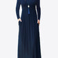 Women's Full Size Valencia Round Neck Empire Waist Pocket Dress