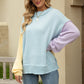 Color Block Round Neck Dropped Shoulder Sweater