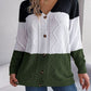 SocialBee Cable-Knit Striped Button Up Cardigan
