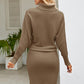 Ribbed Mock Neck Long Sleeve Dress