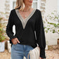 Pretty Purples Eyelet V-Neck Smocked Flounce Sleeve Blouse