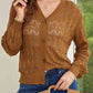 Full Size Openwork V-Neck Cardigan