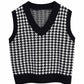 Houndstooth V-Neck Sweater Vest