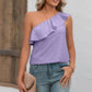 Full Size Eyelet One-Shoulder Tank