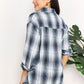 Double Take Full Size Plaid Dropped Shoulder Shirt