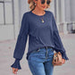 Full Size Round Neck Flounce Sleeve Blouse