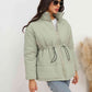 Full Size Drawstring Waist Zip-Up Puffer Jacket
