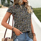 Ditsy Floral Mock Neck Short Sleeve T-Shirt