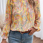 Printed Frill Flounce Sleeve Shirt