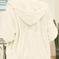 Drawstring Zip Up Hooded Plush Jacket
