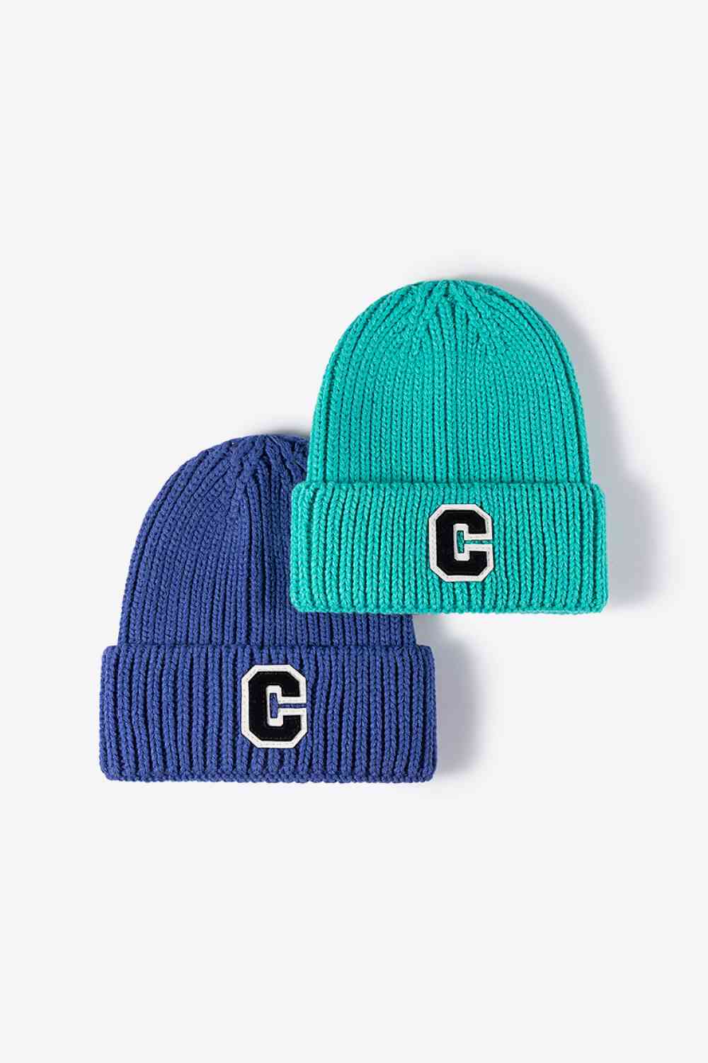 CHIC HATZ Letter C Patch Cuffed Beanie