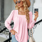 Full Size Square Neck Puff Sleeve Blouse