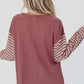 Full Size Pretty Mix Round Neck Color Block Dropped Shoulder T-Shirt