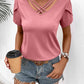 Malibu Dreams Women's Strappy V-Neck Petal Sleeve Top