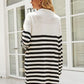 SavannahTree Striped Open Front Longline Cardigan
