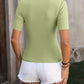 Square Neck Short Sleeve Sweater