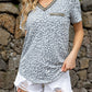 Glitter V-Neck Short Sleeve Tee Shirt