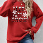 Seasonal Themed LET IT SNOW Round Neck Long Sleeve Sweatshirt