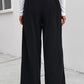 High Waist Ruched Pocketed Wide Leg Pants