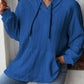 Textured Drawstring Kangaroo Pocket Hoodie