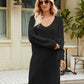CozyWonders V-Neck Long Sleeve Sweater Dress