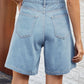 High Waist Denim Shorts with Pockets