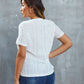Openwork Short Sleeve Round Neck Top