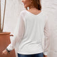 Women's Sheer Striped V-Neck Top