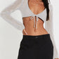 Openwork Tied Dropped Shoulder Cardigan