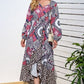 Leopard Ruffle Trim V-Neck Printed Dress