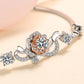 925 Sterling Silver Moissanite Women's Floral Bracelet
