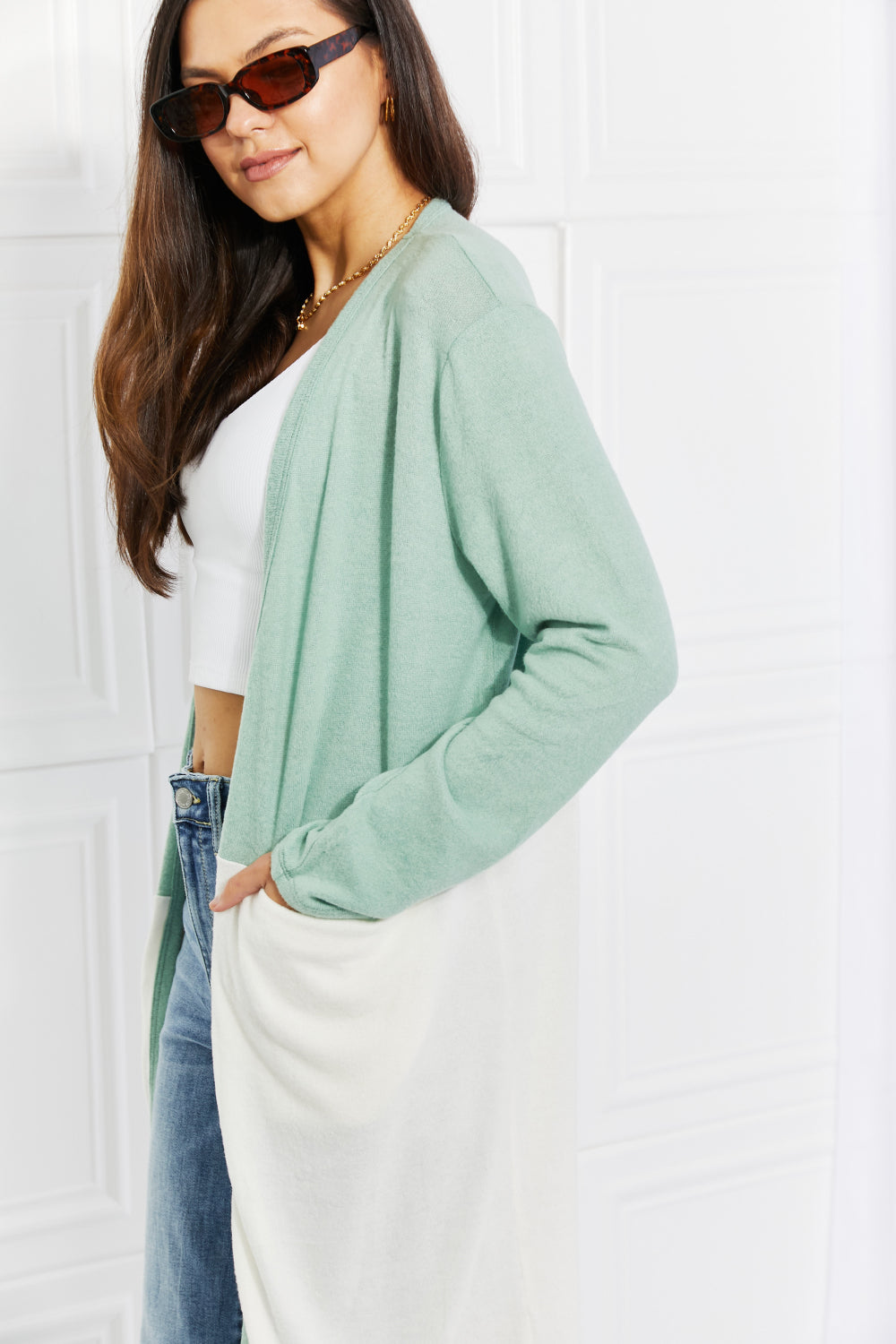 Culture Code Until You Came Color Block Duster Cardigan *