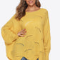 Full Size Round Neck Long Sleeve Openwork Sweater