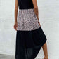 Black Leopard Contrast Sleeveless Maxi Dress
