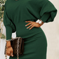 Ruched Lantern Sleeve Dress