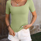 Square Neck Short Sleeve Sweater