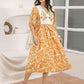 Willow Ava Printed Tie Neck Midi Dress
