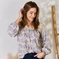 Hailey & Co Full Size Lace Detail Printed Blouse