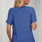 Ruched V-Neck Short Sleeve T-Shirt
