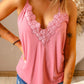 CAMI CHIC Full Size Lace Trim V-Neck Cami Top 🦋
