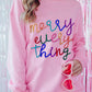 Christmas Themed Letter Graphic Dropped Shoulder Sweatshirt