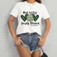 Lucky Clover Round Neck Short Sleeve T-Shirt