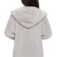 Women's Sophia & Grace Full Size Soft Fleece Hooded Open Front Coat