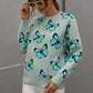 Woven Right Butterfly Dropped Shoulder Crewneck Sweater