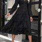 Tiered Ruched Button Up Midi Dress