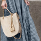 Full Size Smocked Ruffled Plaid Ruffle Hem Dress